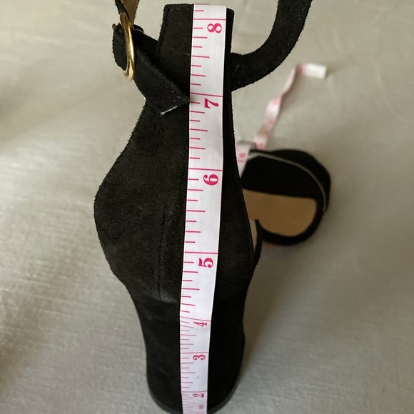 🇮🇹 Luca Valentini Black Suede Block Heel Strap - Picture 12 of 14